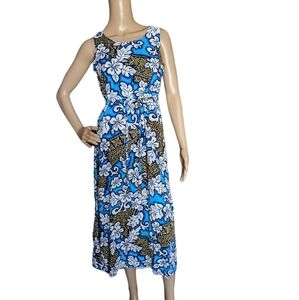 Island X Hawaii Sleeveless Tropical Floral Hawaiian Dress Size M